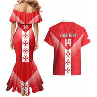 Custom Malta Football Couples Matching Mermaid Dress and Hawaiian Shirt Maltese Cross Sporty Style