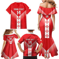 Custom Malta Football Family Matching Mermaid Dress and Hawaiian Shirt Maltese Cross Sporty Style