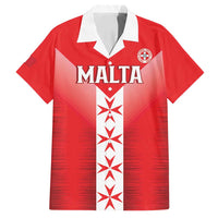 Custom Malta Football Family Matching Off Shoulder Maxi Dress and Hawaiian Shirt Maltese Cross Sporty Style