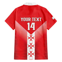 Custom Malta Football Family Matching Short Sleeve Bodycon Dress and Hawaiian Shirt Maltese Cross Sporty Style