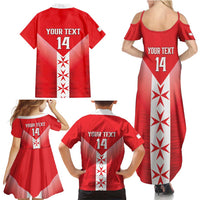 Custom Malta Football Family Matching Summer Maxi Dress and Hawaiian Shirt Maltese Cross Sporty Style