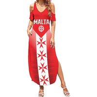 Custom Malta Football Family Matching Summer Maxi Dress and Hawaiian Shirt Maltese Cross Sporty Style
