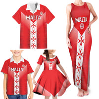 Custom Malta Football Family Matching Tank Maxi Dress and Hawaiian Shirt Maltese Cross Sporty Style