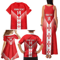 Custom Malta Football Family Matching Tank Maxi Dress and Hawaiian Shirt Maltese Cross Sporty Style
