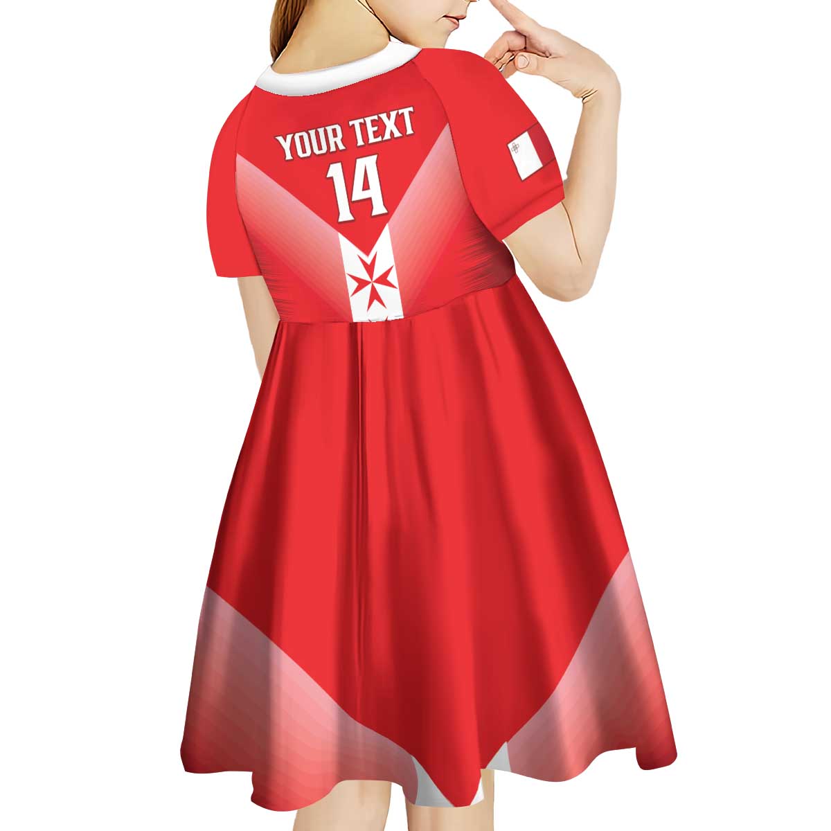 Custom Malta Football Kid Short Sleeve Dress Maltese Cross Sporty Style