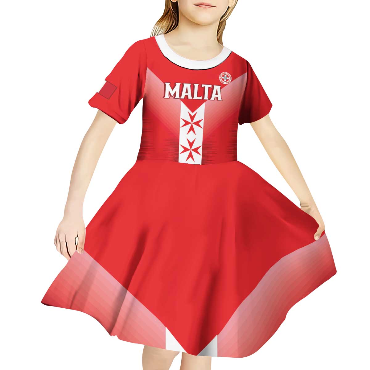 Custom Malta Football Kid Short Sleeve Dress Maltese Cross Sporty Style