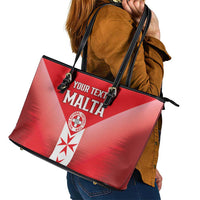Custom Malta Football Leather Tote Bag Maltese Cross Sporty Style