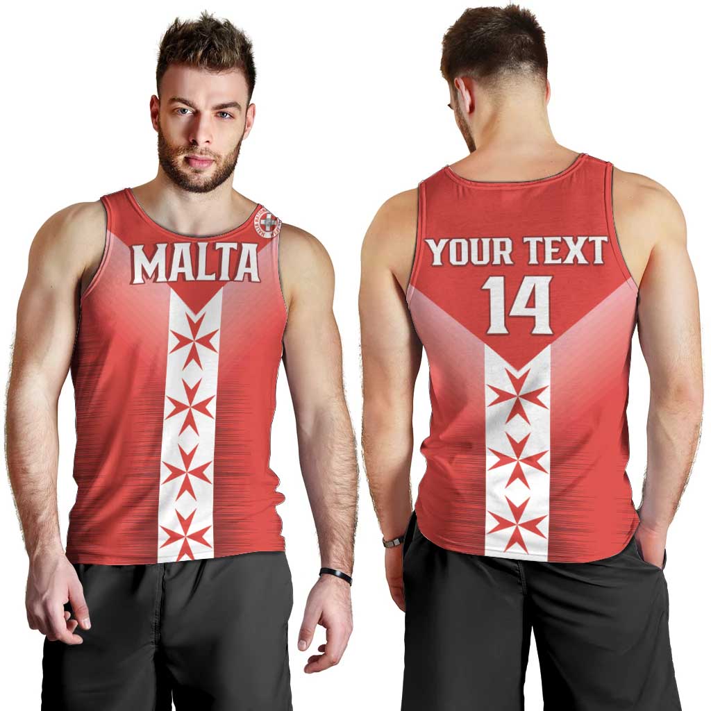 Custom Malta Football Men Tank Top Maltese Cross Sporty Style