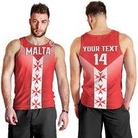 Custom Malta Football Men Tank Top Maltese Cross Sporty Style