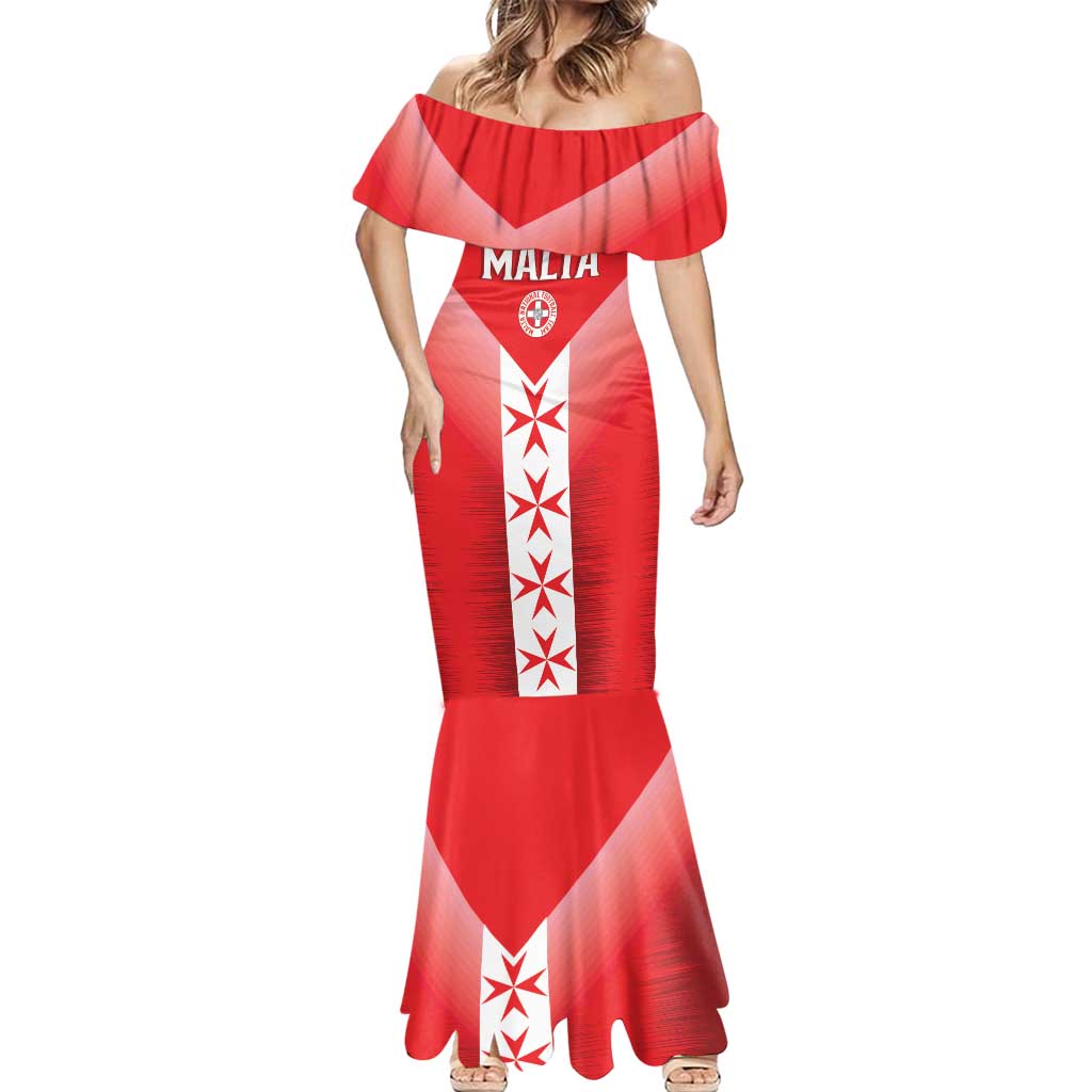 Custom Malta Football Mermaid Dress Maltese Cross Sporty Style