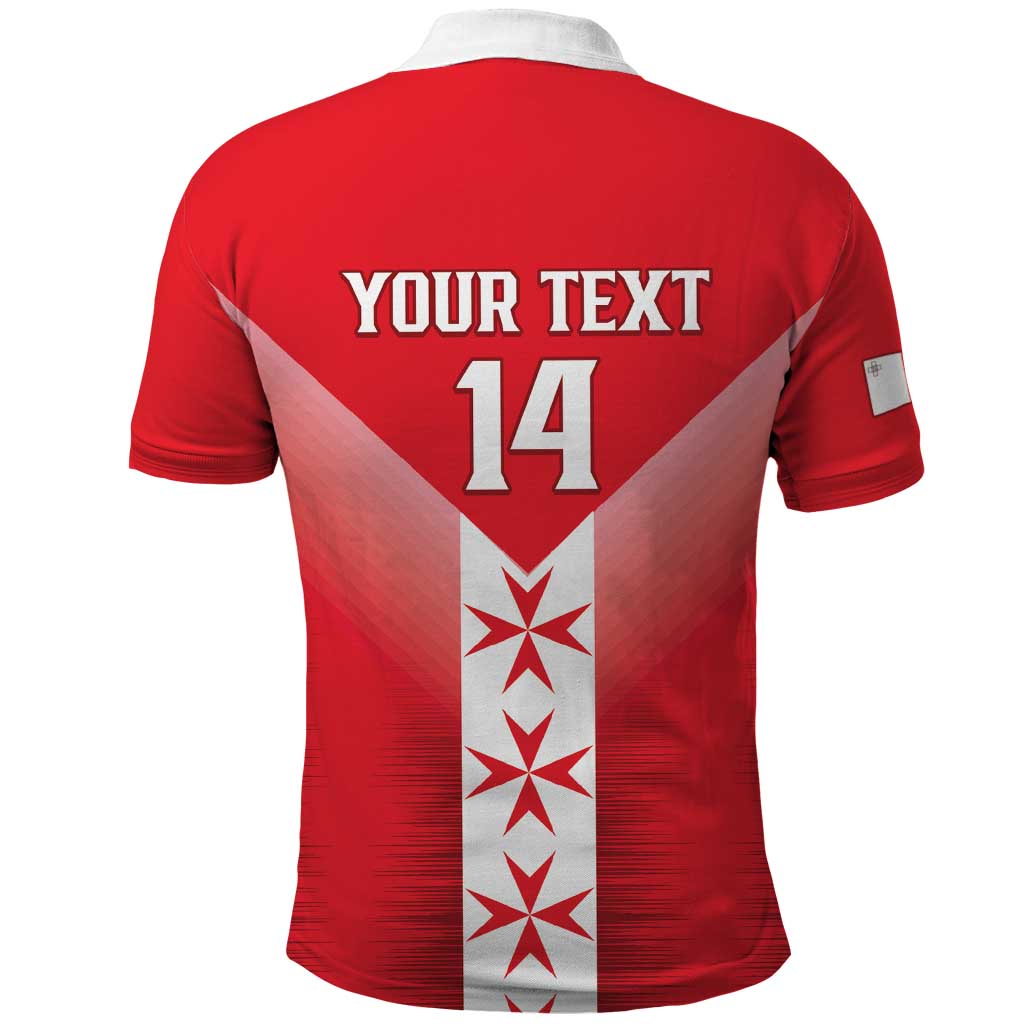 Custom Malta Football Polo Shirt Maltese Cross Sporty Style