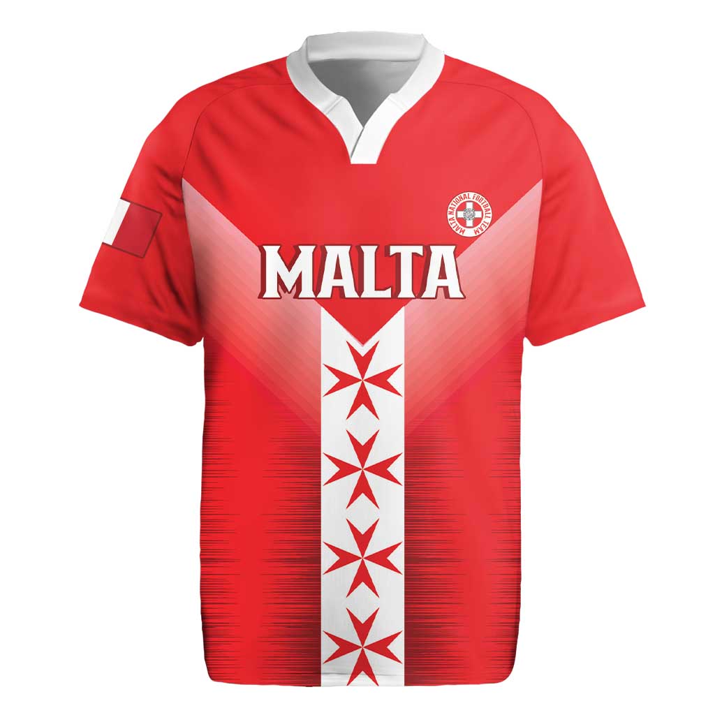 Custom Malta Football Rugby Jersey Maltese Cross Sporty Style