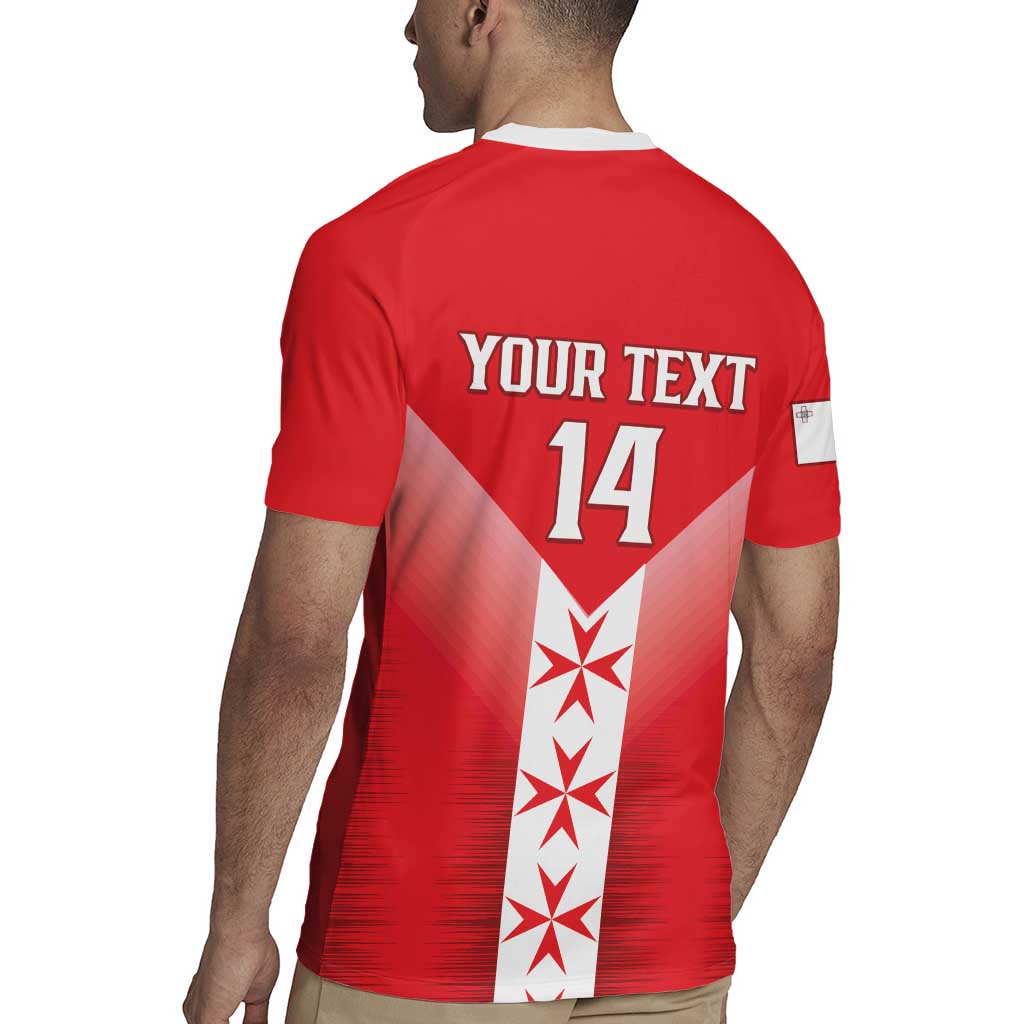 Custom Malta Football Rugby Jersey Maltese Cross Sporty Style