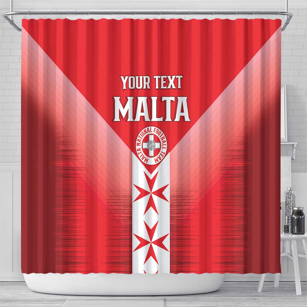 Custom Malta Football Shower Curtain Maltese Cross Sporty Style