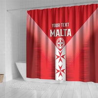 Custom Malta Football Shower Curtain Maltese Cross Sporty Style