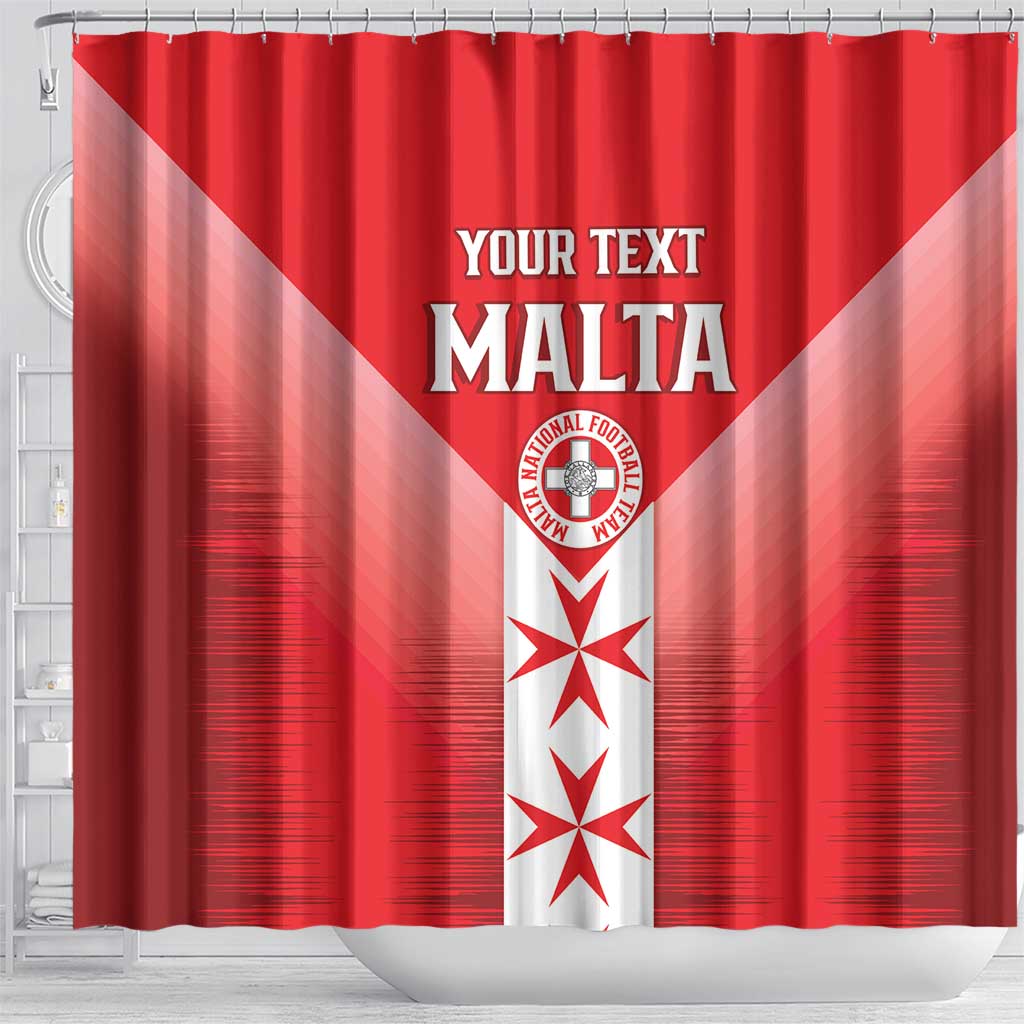 Custom Malta Football Shower Curtain Maltese Cross Sporty Style