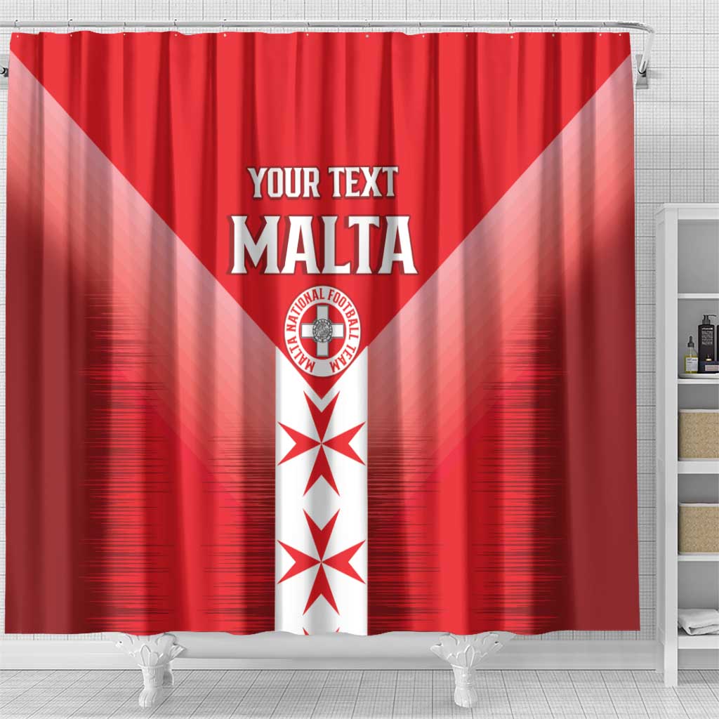 Custom Malta Football Shower Curtain Maltese Cross Sporty Style