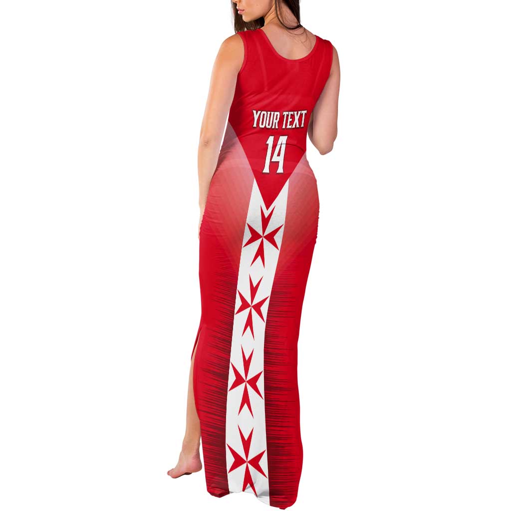 Custom Malta Football Tank Maxi Dress Maltese Cross Sporty Style