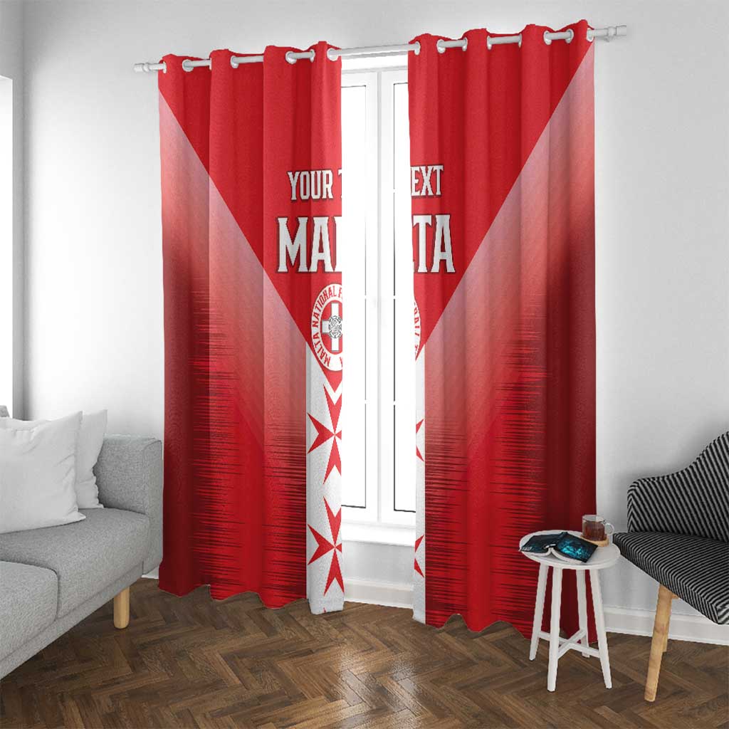 Custom Malta Football Window Curtain Maltese Cross Sporty Style