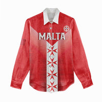 Custom Malta Football Women Casual Shirt Maltese Cross Sporty Style