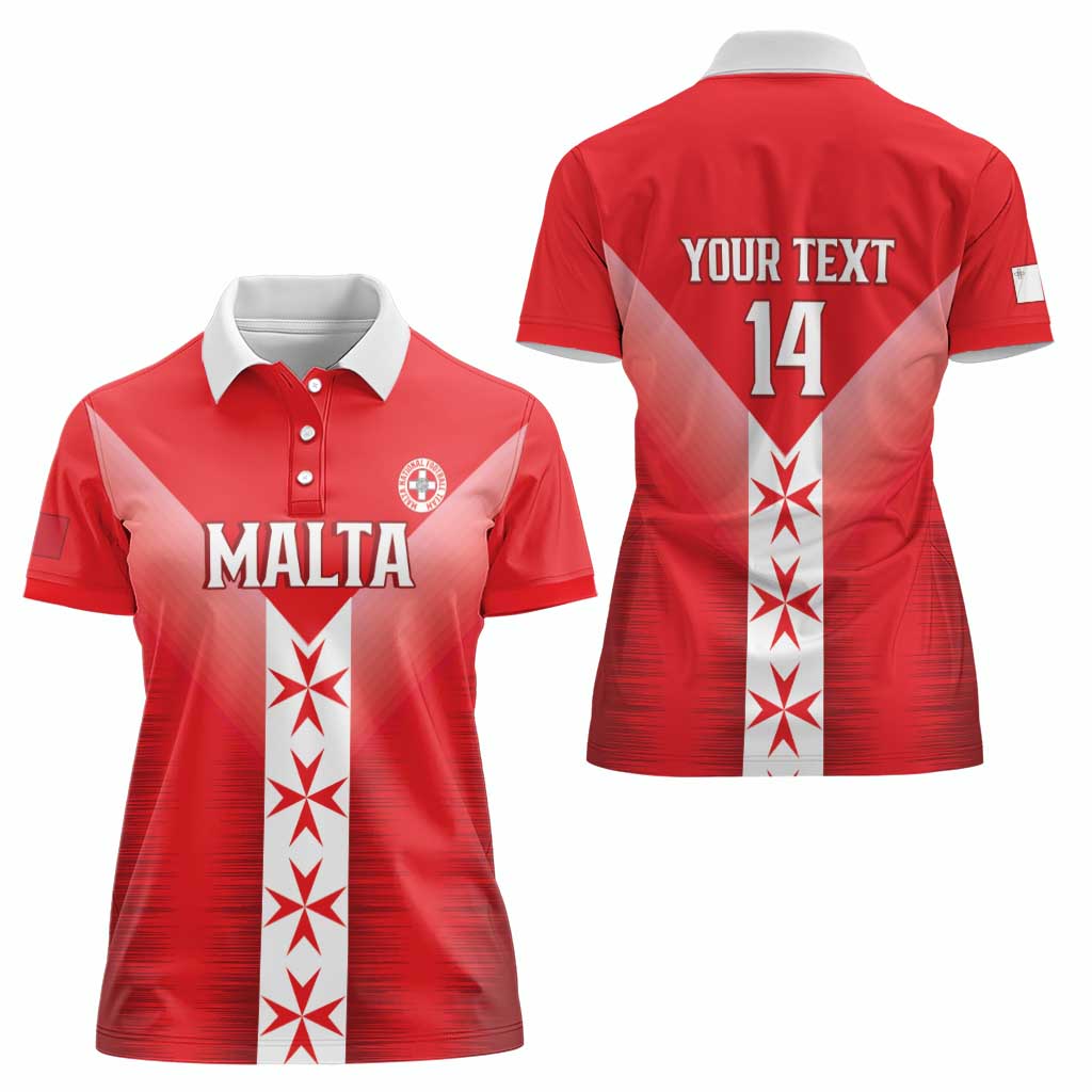 Custom Malta Football Women Polo Shirt Maltese Cross Sporty Style
