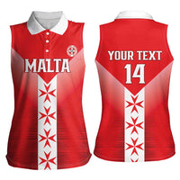 Custom Malta Football Women Sleeveless Polo Shirt Maltese Cross Sporty Style