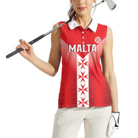 Custom Malta Football Women Sleeveless Polo Shirt Maltese Cross Sporty Style