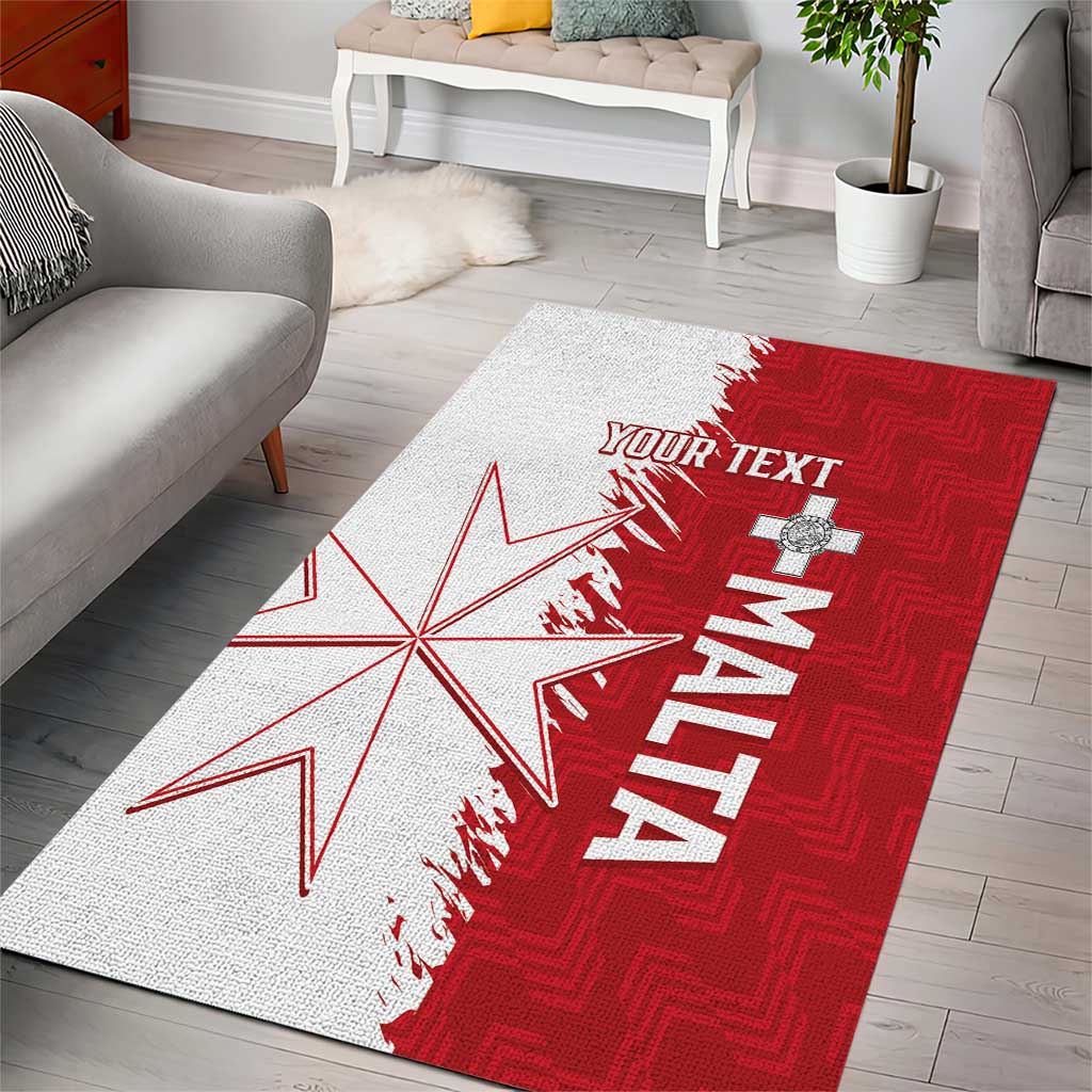 Custom Malta Football Area Rug Go Champions Flag Style