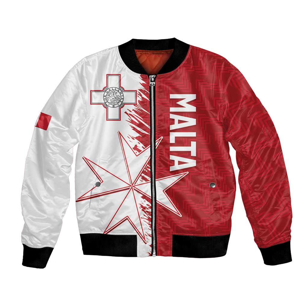 Custom Malta Football Bomber Jacket Go Champions Flag Style