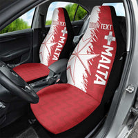 Custom Malta Football Car Seat Cover Go Champions Flag Style