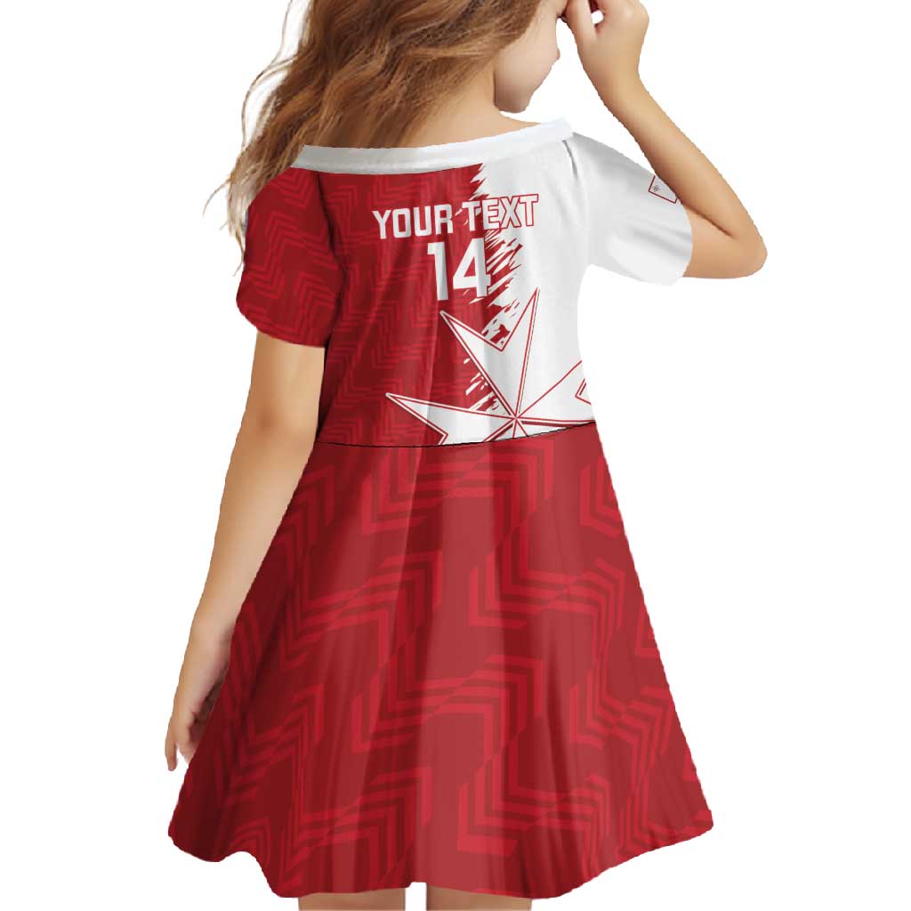 Custom Malta Football Family Matching Long Sleeve Bodycon Dress and Hawaiian Shirt Go Champions Flag Style