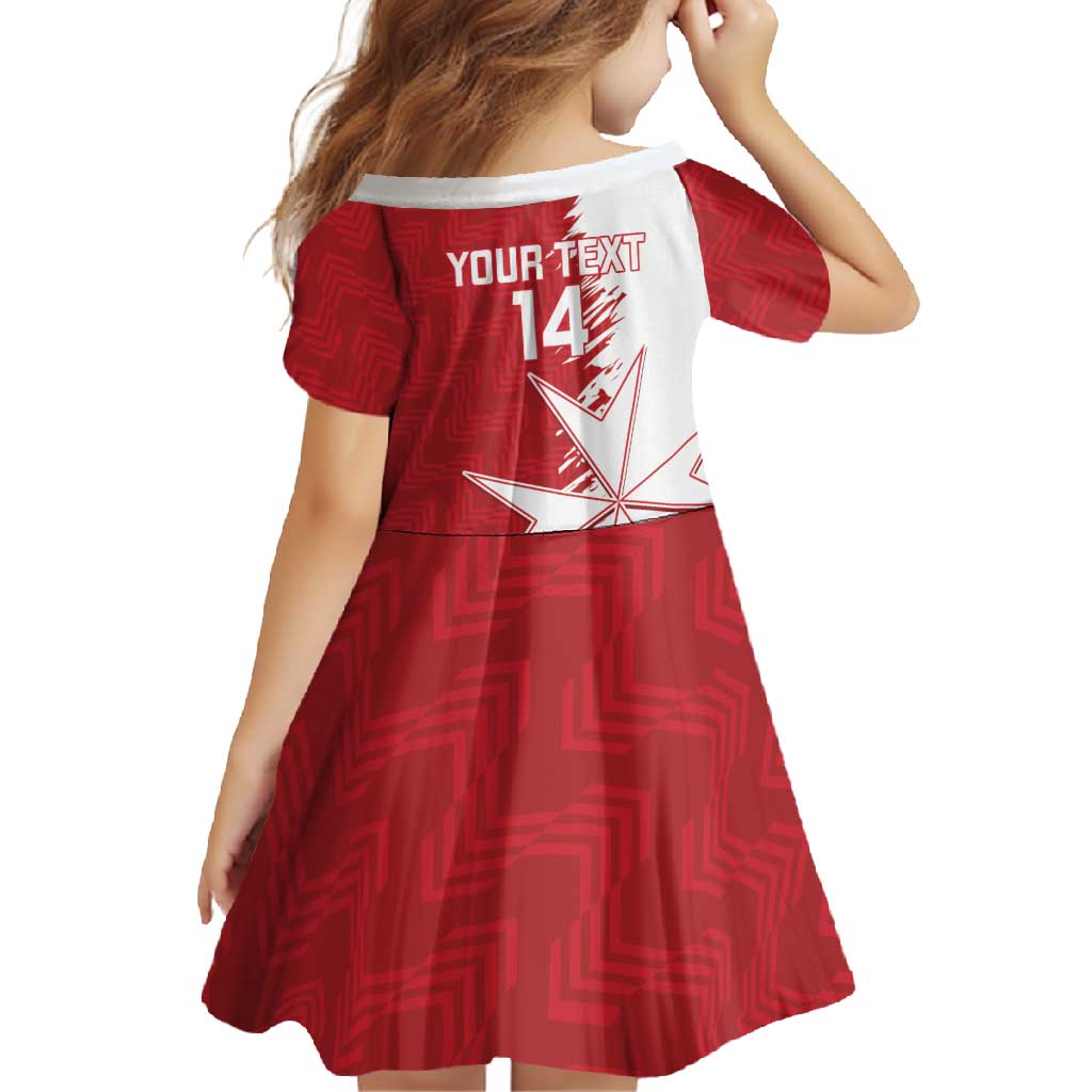 Custom Malta Football Family Matching Off Shoulder Maxi Dress and Hawaiian Shirt Go Champions Flag Style