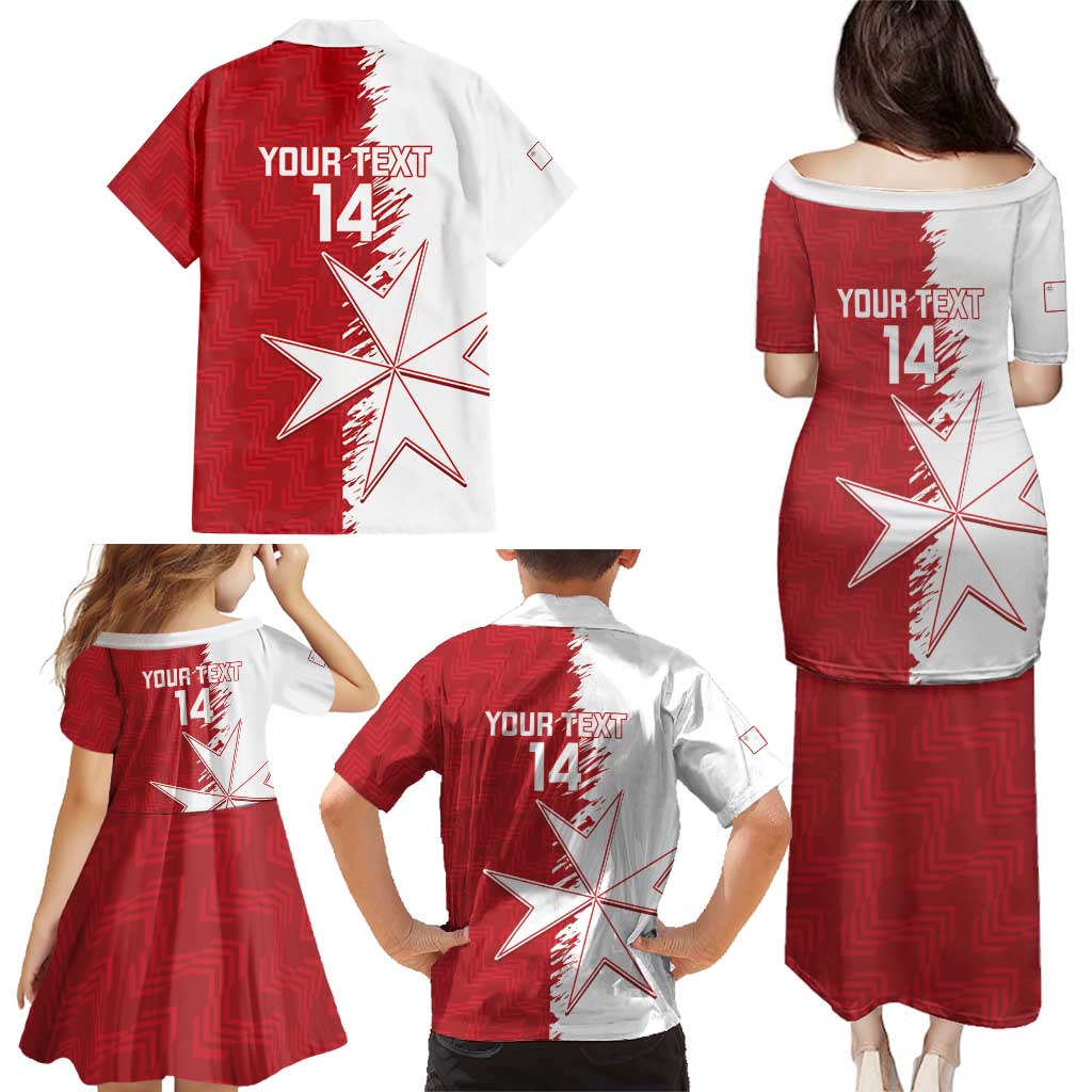 Custom Malta Football Family Matching Puletasi and Hawaiian Shirt Go Champions Flag Style