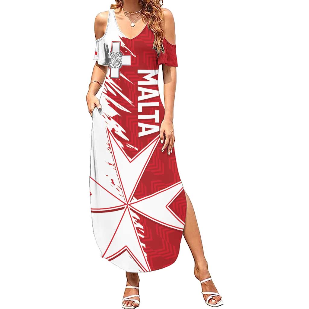 Custom Malta Football Family Matching Summer Maxi Dress and Hawaiian Shirt Go Champions Flag Style