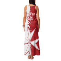 Custom Malta Football Family Matching Tank Maxi Dress and Hawaiian Shirt Go Champions Flag Style