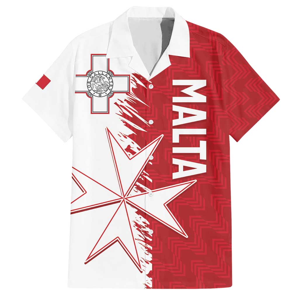 Custom Malta Football Hawaiian Shirt Go Champions Flag Style