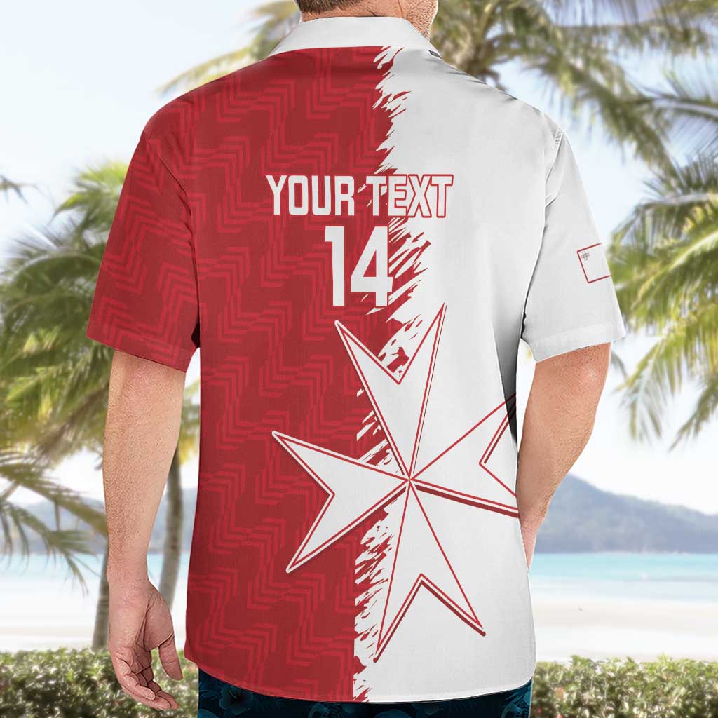 Custom Malta Football Hawaiian Shirt Go Champions Flag Style