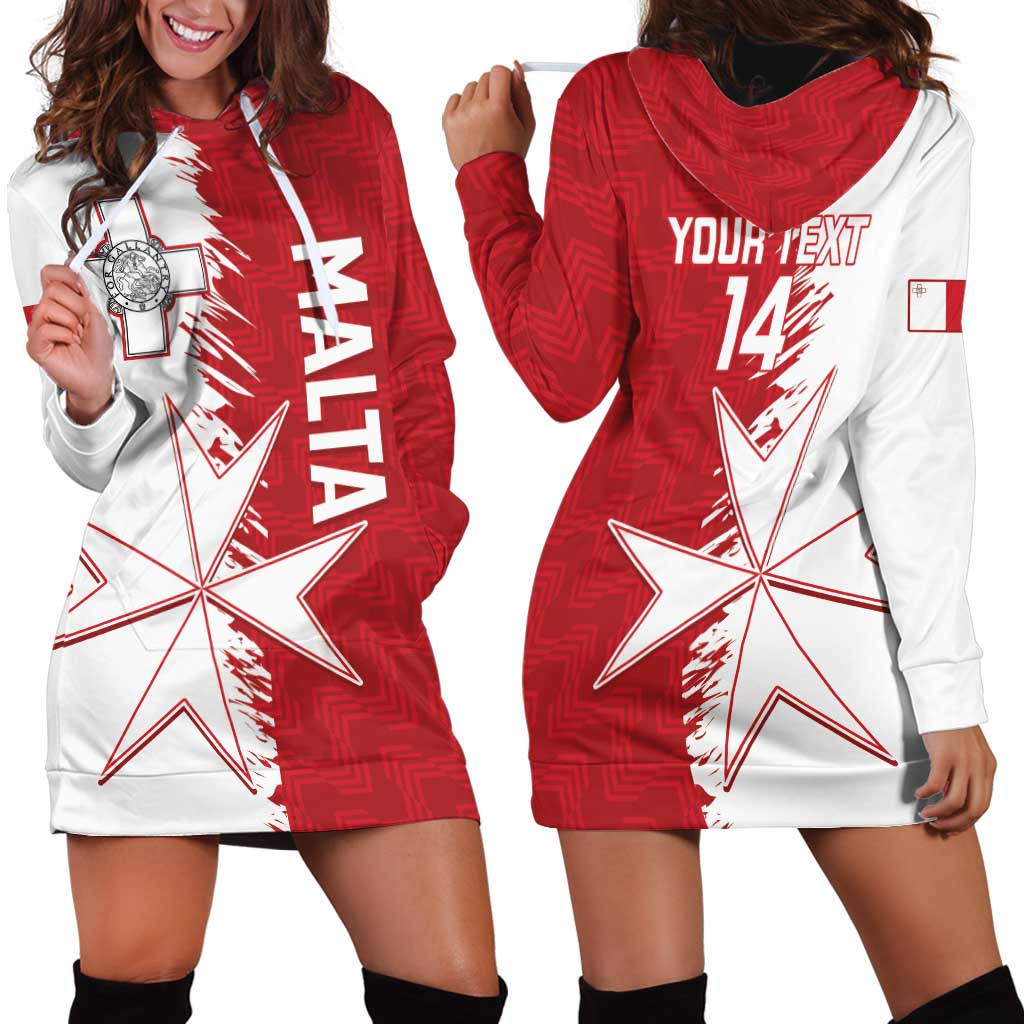 Custom Malta Football Hoodie Dress Go Champions Flag Style