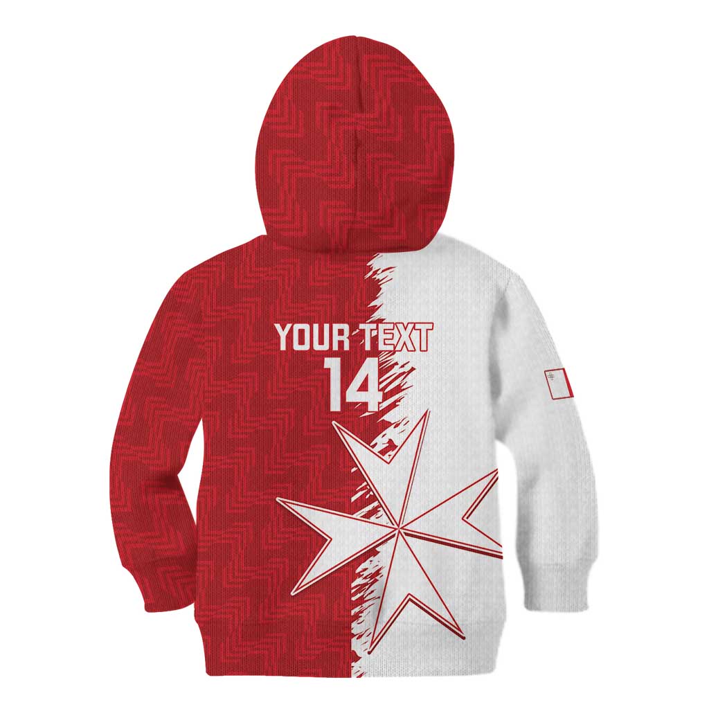 Custom Malta Football Kid Hoodie Go Champions Flag Style