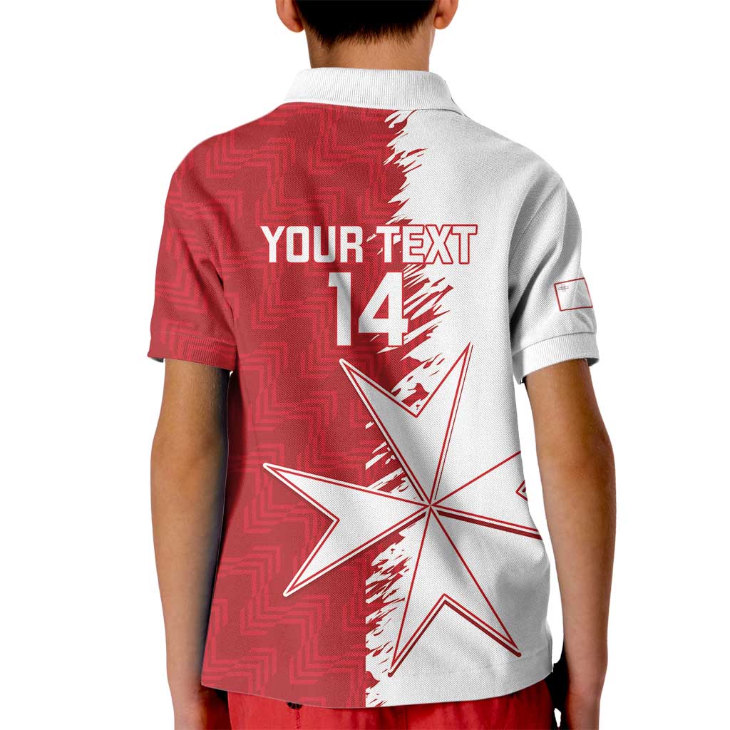 Custom Malta Football Kid Polo Shirt Go Champions Flag Style