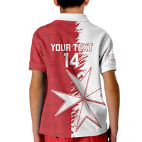 Custom Malta Football Kid Polo Shirt Go Champions Flag Style