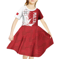 Custom Malta Football Kid Short Sleeve Dress Go Champions Flag Style