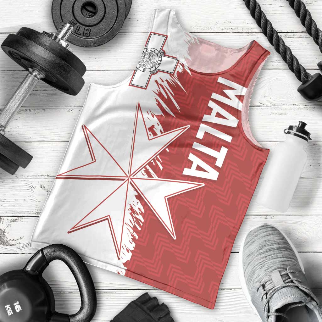 Custom Malta Football Men Tank Top Go Champions Flag Style