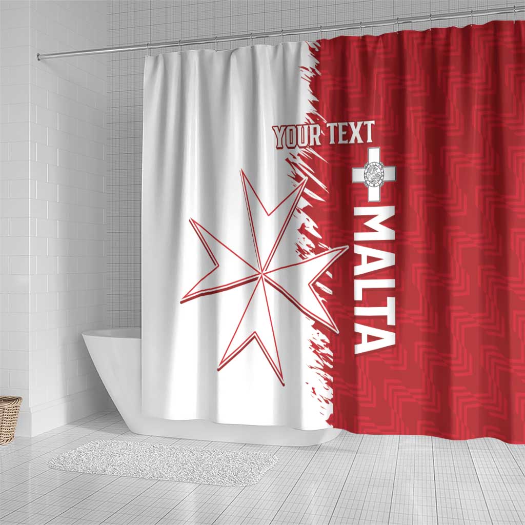 Custom Malta Football Shower Curtain Go Champions Flag Style