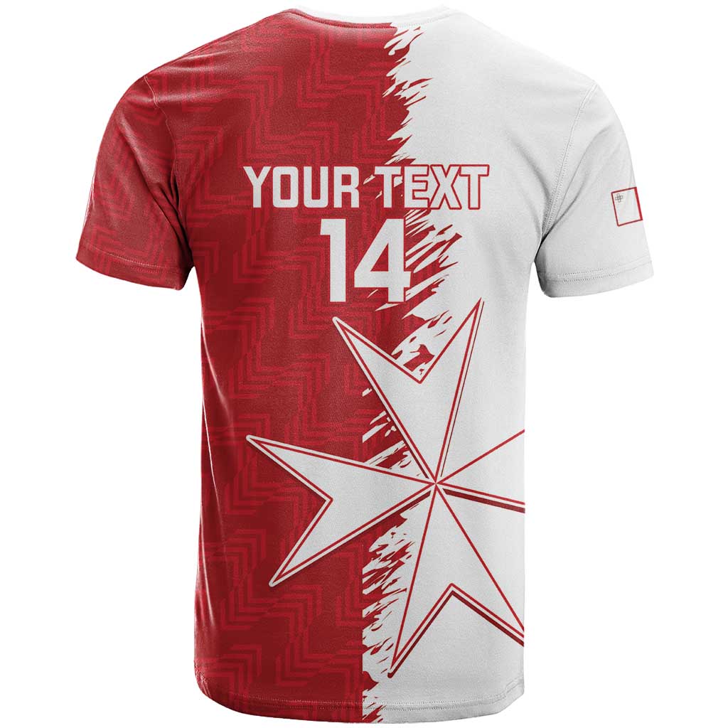 Custom Malta Football T Shirt Go Champions Flag Style