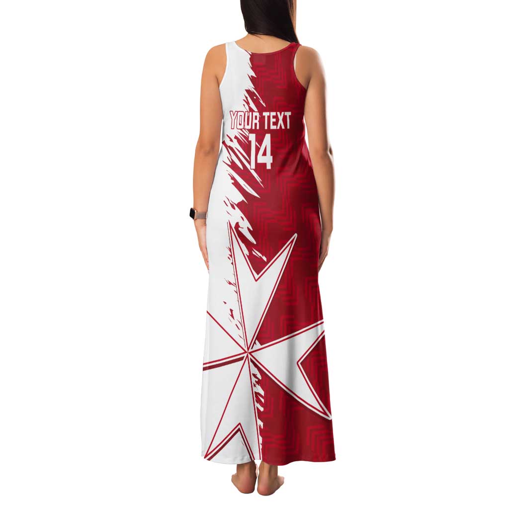 Custom Malta Football Tank Maxi Dress Go Champions Flag Style