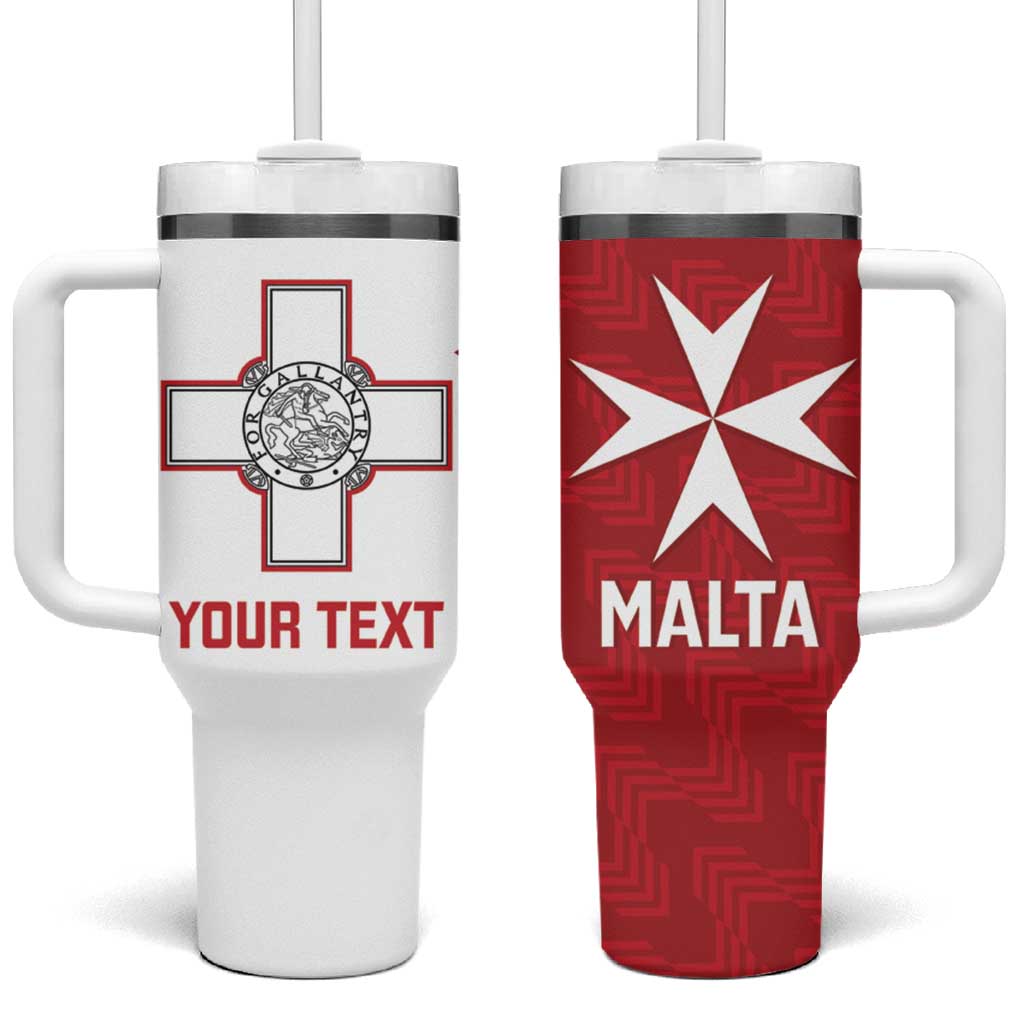 Custom Malta Football Tumbler With Handle Go Champions Flag Style