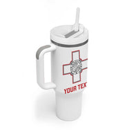 Custom Malta Football Tumbler With Handle Go Champions Flag Style