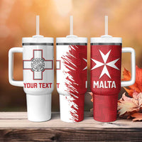 Custom Malta Football Tumbler With Handle Go Champions Flag Style