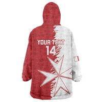 Custom Malta Football Wearable Blanket Hoodie Go Champions Flag Style